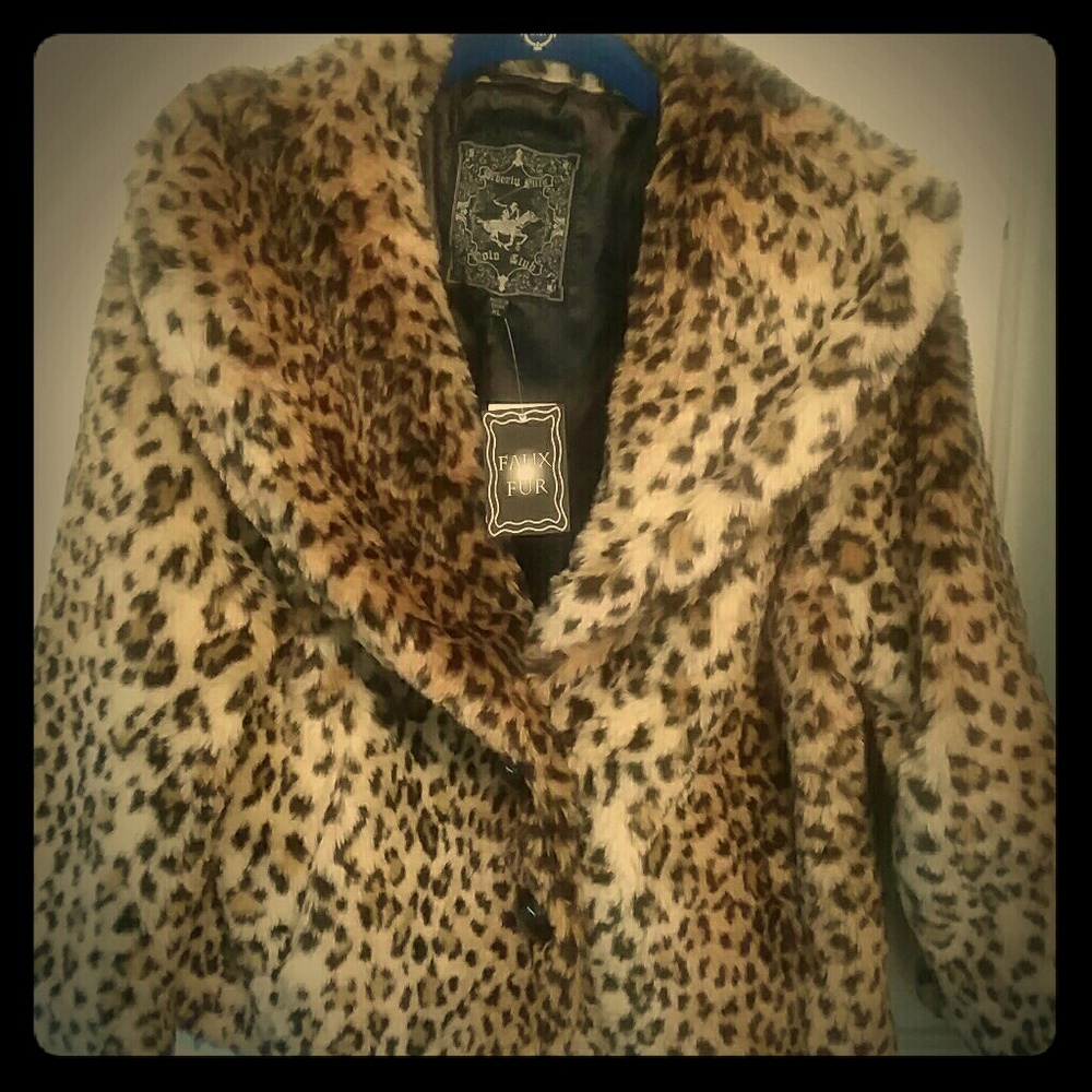 NWT Beverly Hills Polo Club Faux Fur Jacke